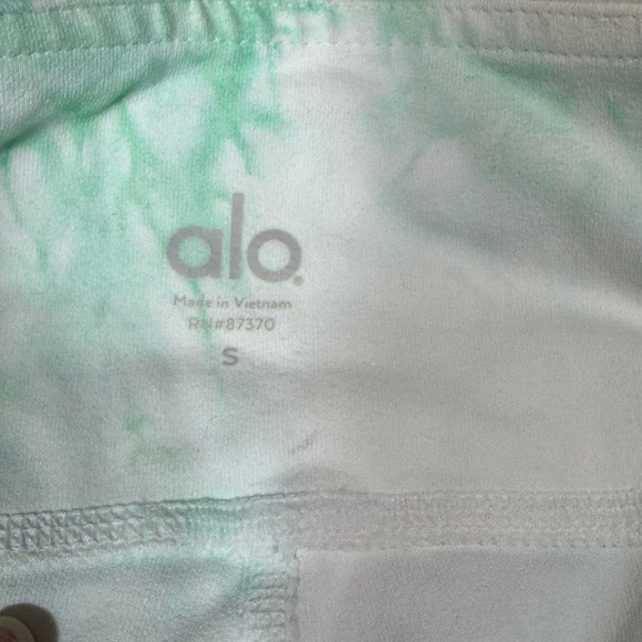 ALO Yoga Crop Leggings Womens Size S Green White Tie Dye High Waist Activewear - Picture 4 of 5
